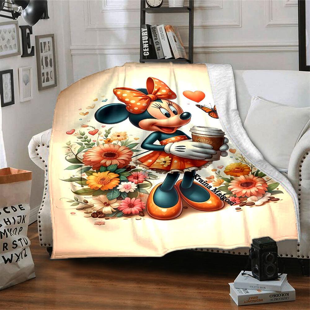 1pc flowers coffee blanket Lightweight Flannel Throw for Sofa Bed Travel Camping Livingroom Office Couch Chair