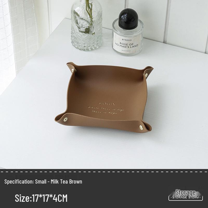 Кожаный лоток для хранения ключей и мелочей для прихожей или журнального столика