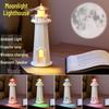 Moonlight Lighthouse Bluetooth Speaker Night Light with Wireless Charging - Perfect Housewarming or Birthday Gift for Besties