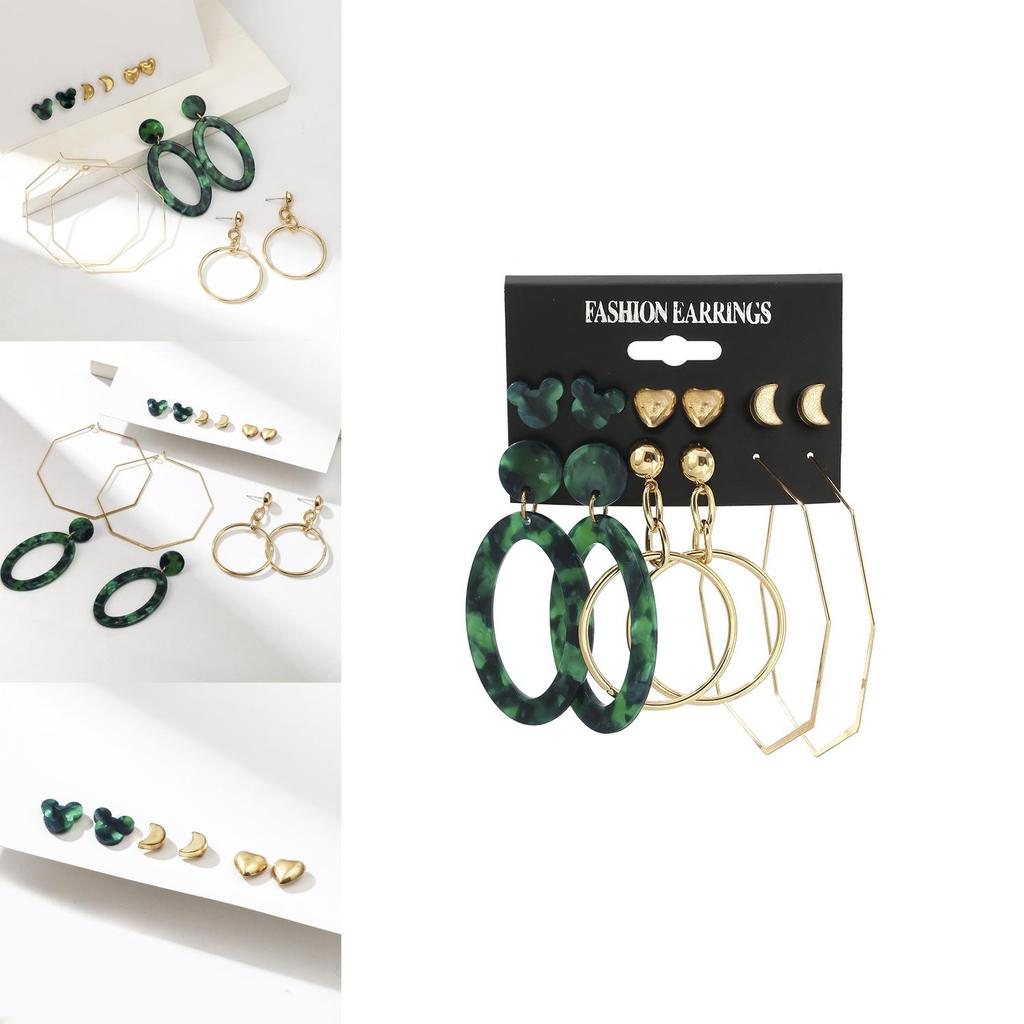 Stylish Alloy Dangle Earrings Geometric Design Minimalist Womens Jewelry