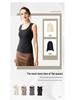 Women's Autumn/Winter Velvet Striped Vest with Chest Pad – Silk Protein, Warm, Versatile for Layering.