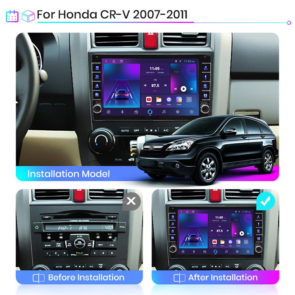 icreative WIFI Android 2 Din Autoradio Car Radio Multimedia Player For Honda CRV CR-V 2006-2011 With Button Knob Carplay GPS 2+32GB