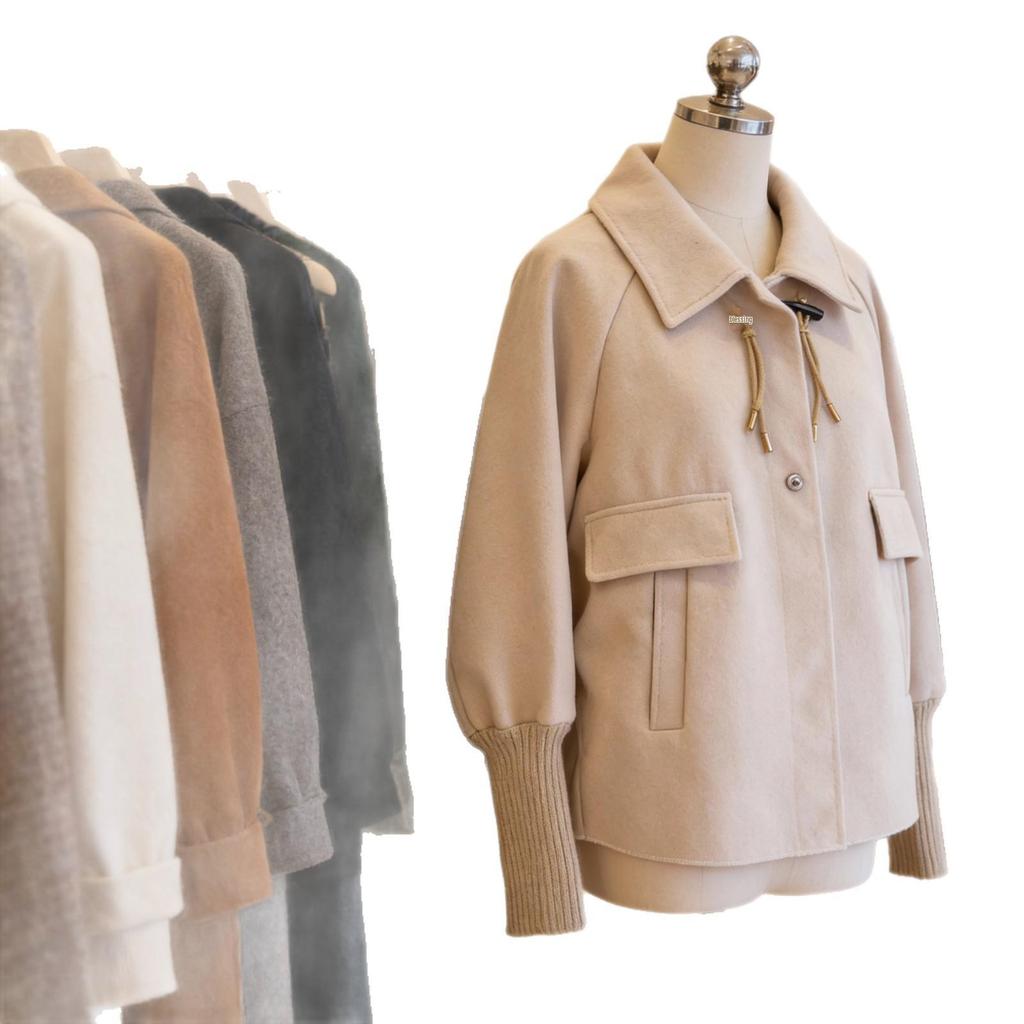 Petite Women's Korean Double-Breasted Wool Coat, 2026 Autumn/Winter Fashion