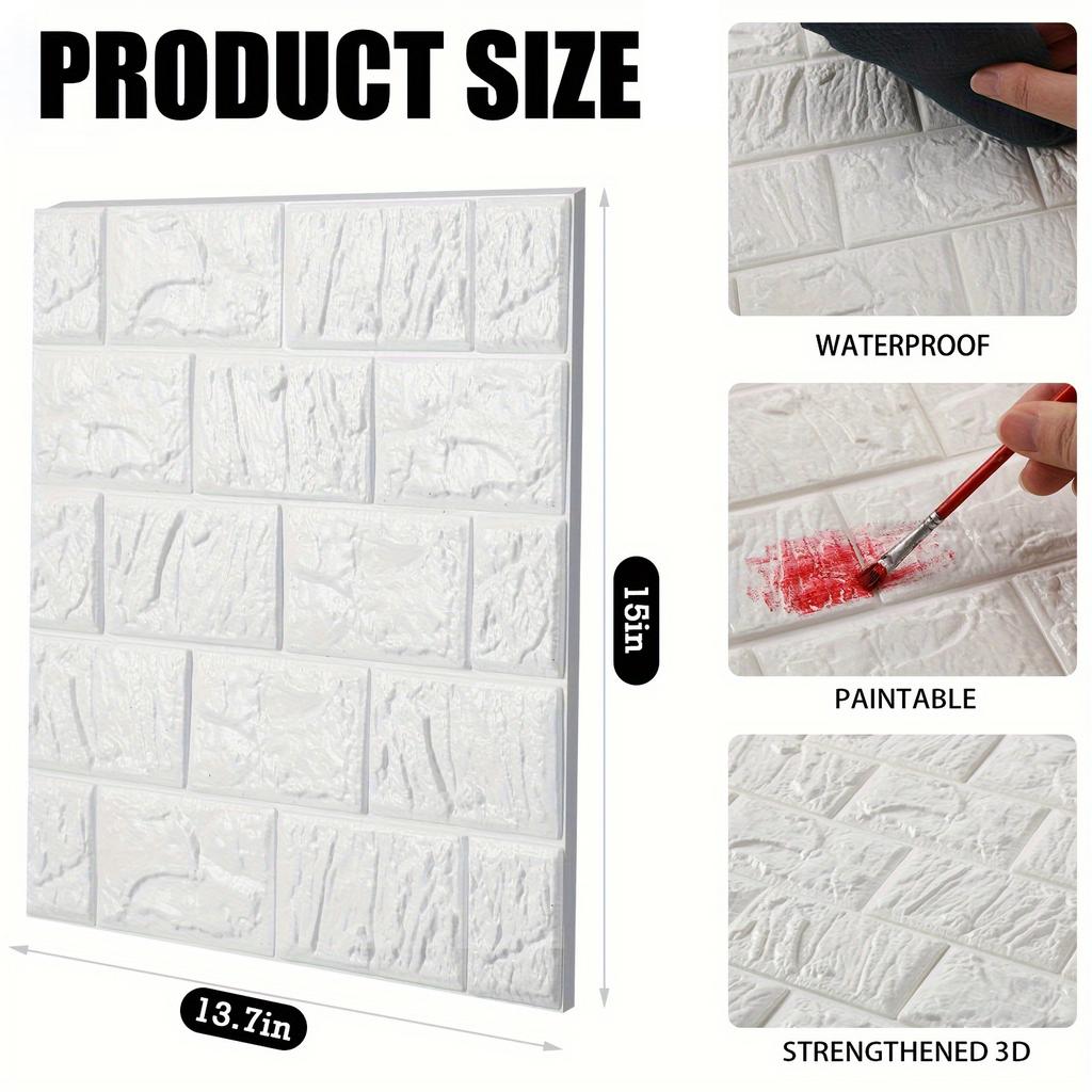 10-50pcs 38.5X35cm Self-Adhesive Imitation Brick Wallpaper Waterproof Moisture-proof Home Background Removable Wall Decoration