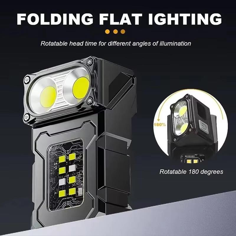 Mini Přenosná LED COB Svítilna Nastavitelná Otočná Magnetická Svítilna USB Dobíjecí Venkovní Svítilna Kempingová Nouzová Lucerna