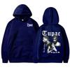 Rapper Tupac 2pac Hoodie Herren und Damen Sportbekleidung Neutraler Hoodie Mode Buchstabenbedrucktes Muster Hip Hop Sportbekleidung Lässig