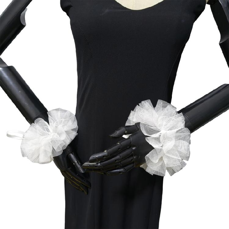 Elizabethan Mesh Ruffle False Collar Choker and Faux Wrist Cuffs for Renaissances Fairs and Theatrical Performances