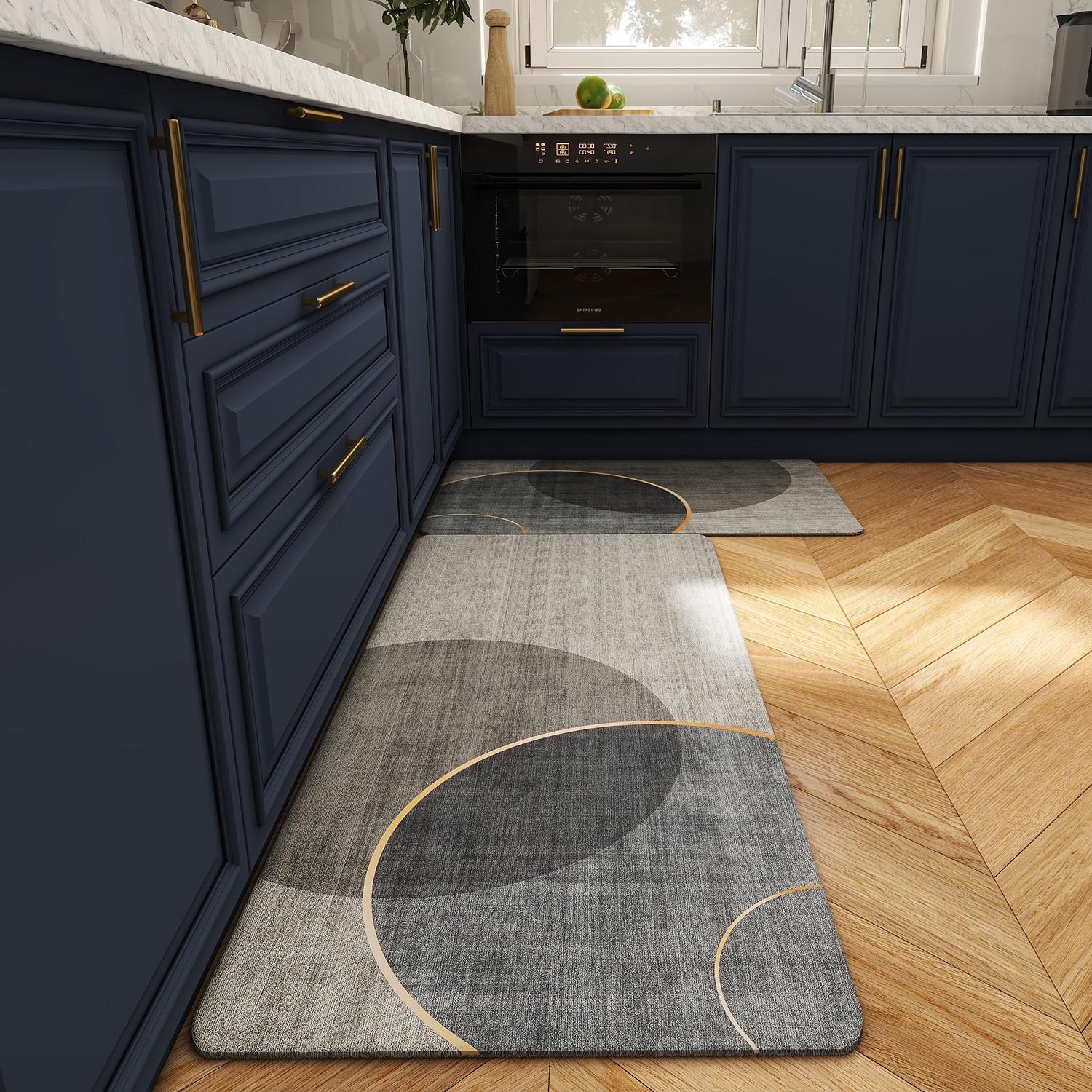 

Kitchen Carpet Non-slip Waterproof Dirt-resistant Floor Mat Brown Imitation Texture Long Size Rug Entrance Home Decoration Mats 1pc 50x80cm