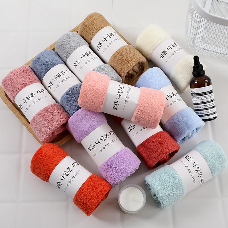 Plush Coral Fleece Towel 30x60cm Soft Absorbent Home Gift For Adults