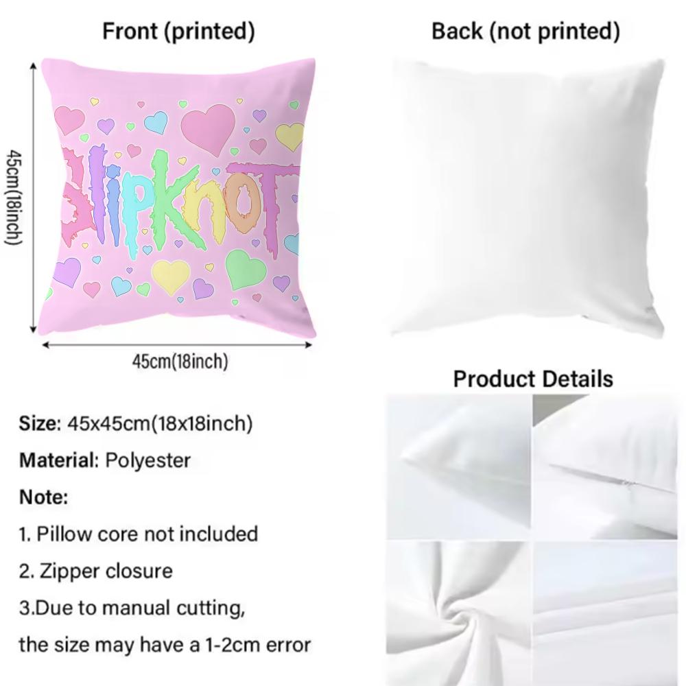 Classic Band Slipknot Cushion Cover Soft & Easy-Wash Pillow Case – Versatile For Couch, Bed, Travel And Office