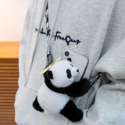 New Adorable Panda & Otter Plush Crossbody Phone Holder Clip Lanyard