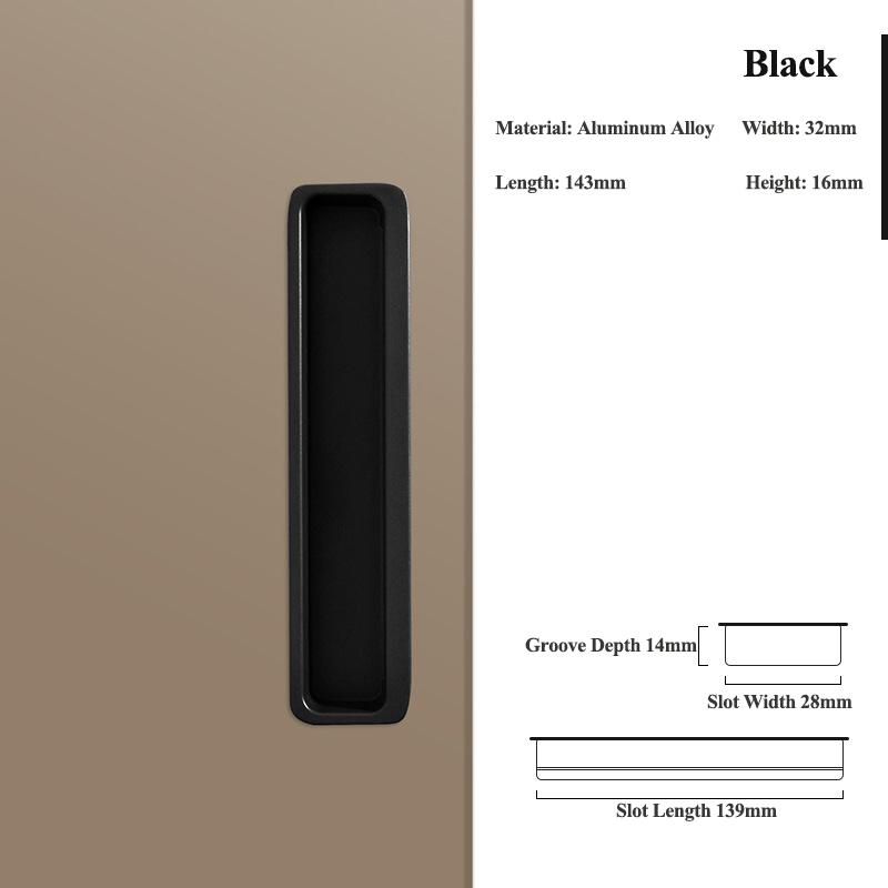 Modern Minimalist Embedded Grooved Sliding Door Handle Concealed Extended Cabinet Handle Wardrobe Closet Furniture Drawer Pulls
