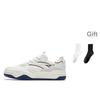 Anta Wave Shoes Fabric Synthetic Leather Suede Breathable Low Top Skate Shoes Men Sneakers White Blue 912538003F-6