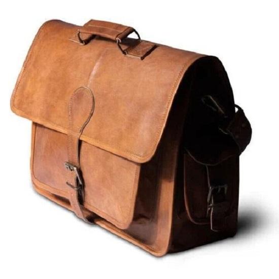 Vintage Durable Leather Messenger Bag Shoulder Laptop Men's Genuine Well Crafted