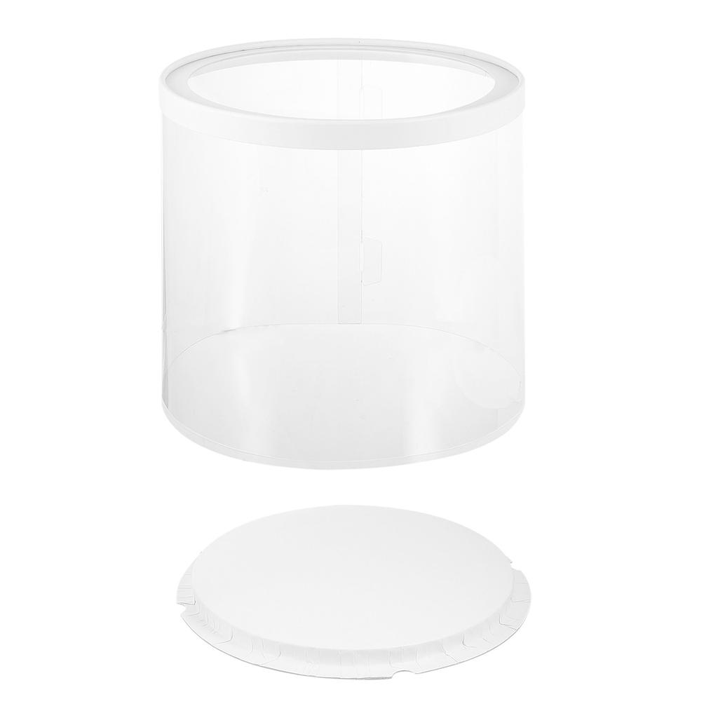 Transparent Cake Box Baking Packing Case Food Container Holder White Round Gift Dessert Storage Kitchen Bar Use