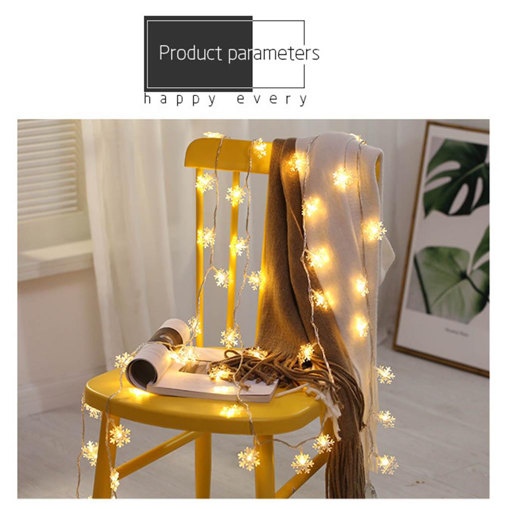 Fairy Lights String Snowflake Lamp Home Warm Lamp Decor Christmas Party