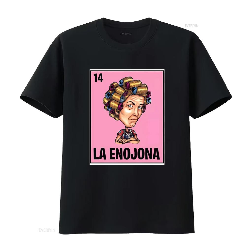 La Enojona Dona Florinda Chilindrina Chavodel8 Funny Mexican Loteria T Shirt Vintage Washed Breathable Designer Clothes Graphic