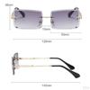 Sunglasses for , Rectangle Cut Retro Tinted Lens UV400 Rimless Shades