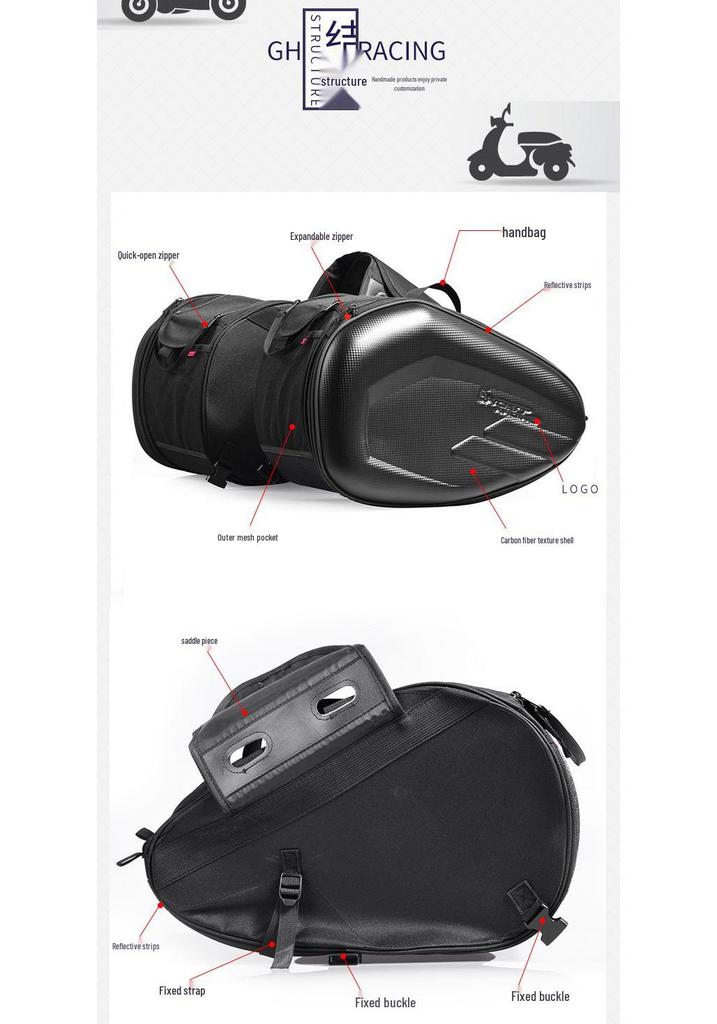 Devil Race Large-Capacity Motorcycle Helmet Backpack & Saddle Bag for Commuters
