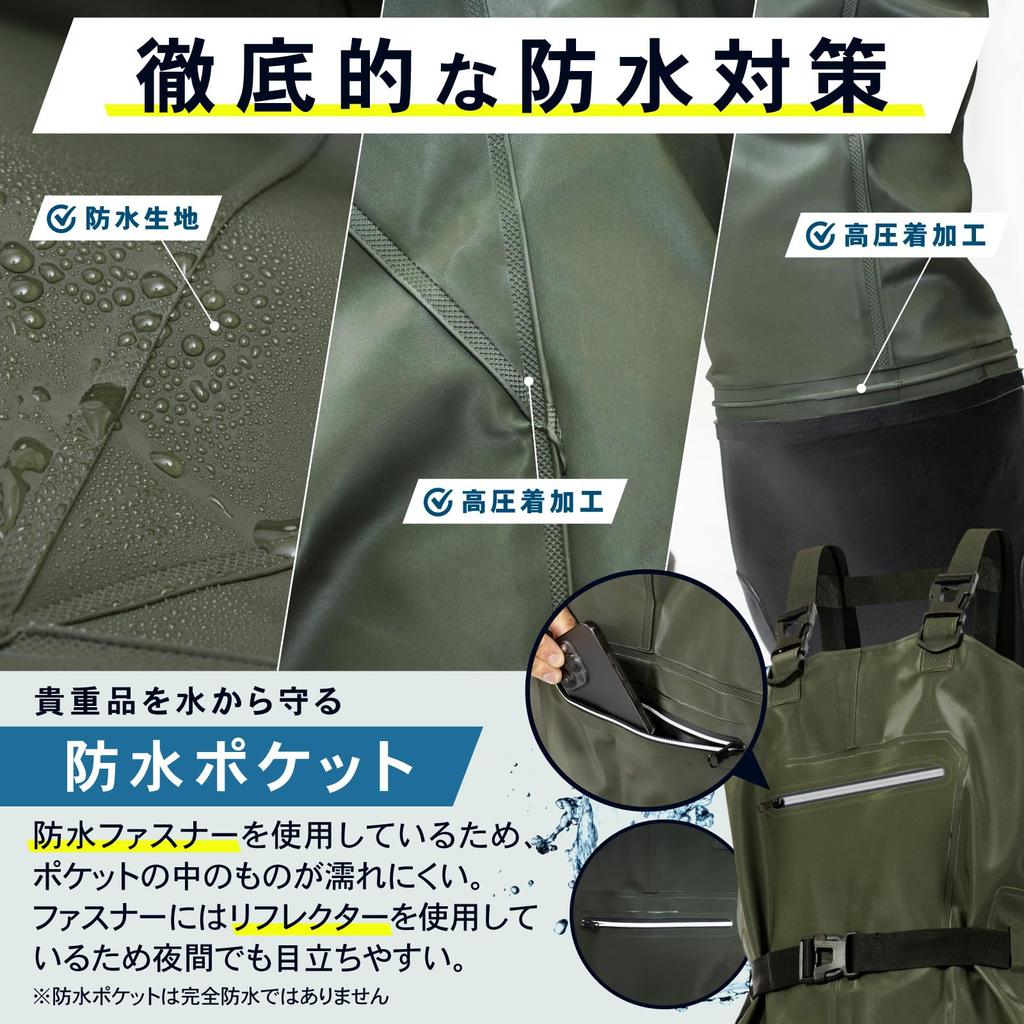 Waders PYKES PEAK para Pesca, Suela Radial, Hasta el Pecho, o Surf, Disponibles en Dos Estilos, Totalmente Impermeables, PVC, e Interior Antiadherente
