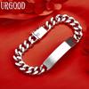 925 Sterling Silver Wedding Jewelry 10mm Side Chain Bracelet