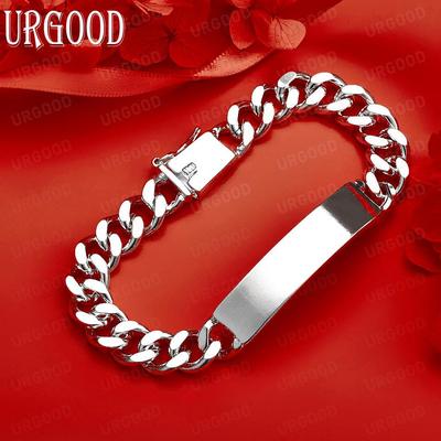 925 Sterling Silber Hochzeits Schmuck 10mm Seitenketten Armband
