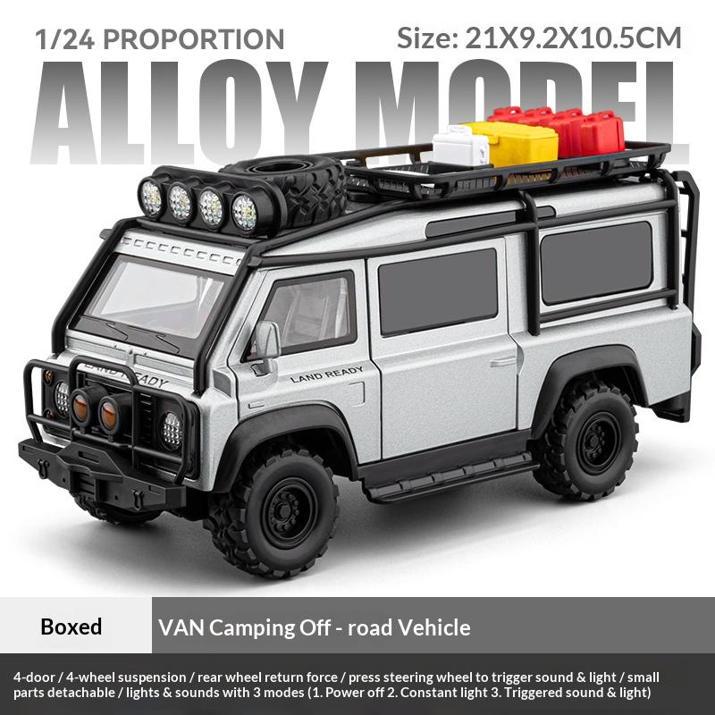 1:24 Scale VAN Off-road Vehicle Model Outdoor Camping Vehicle Toy Children's Holiday Gift Halloween Christmas Gift