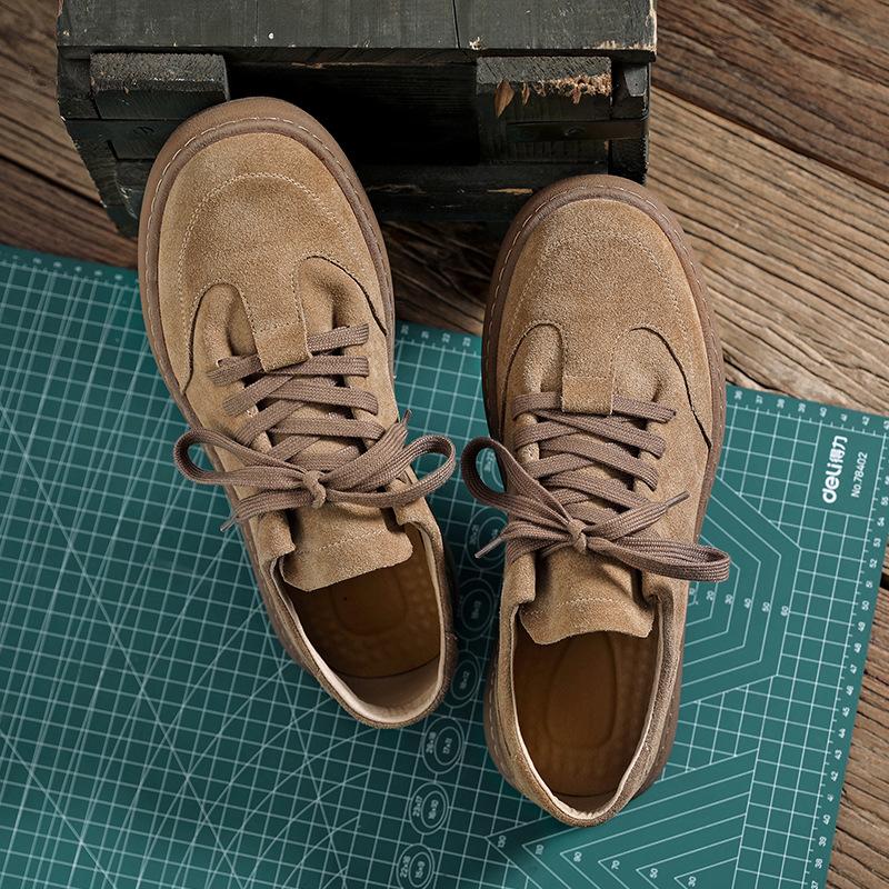 

Новые мужские туфли весна-осень, модные мужские туфли, универсальные, повседневные туфли из замши и кожи 8004-M 44 светло-коричневого