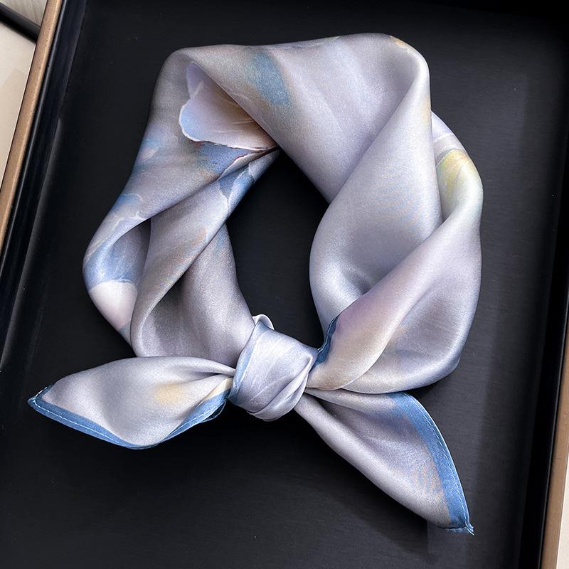100% Natural Silk Scarf Women Square Floral Print Neck Shawls Wraps for Ladies Foulard Scarves Pashmina Female Hijab Bandana