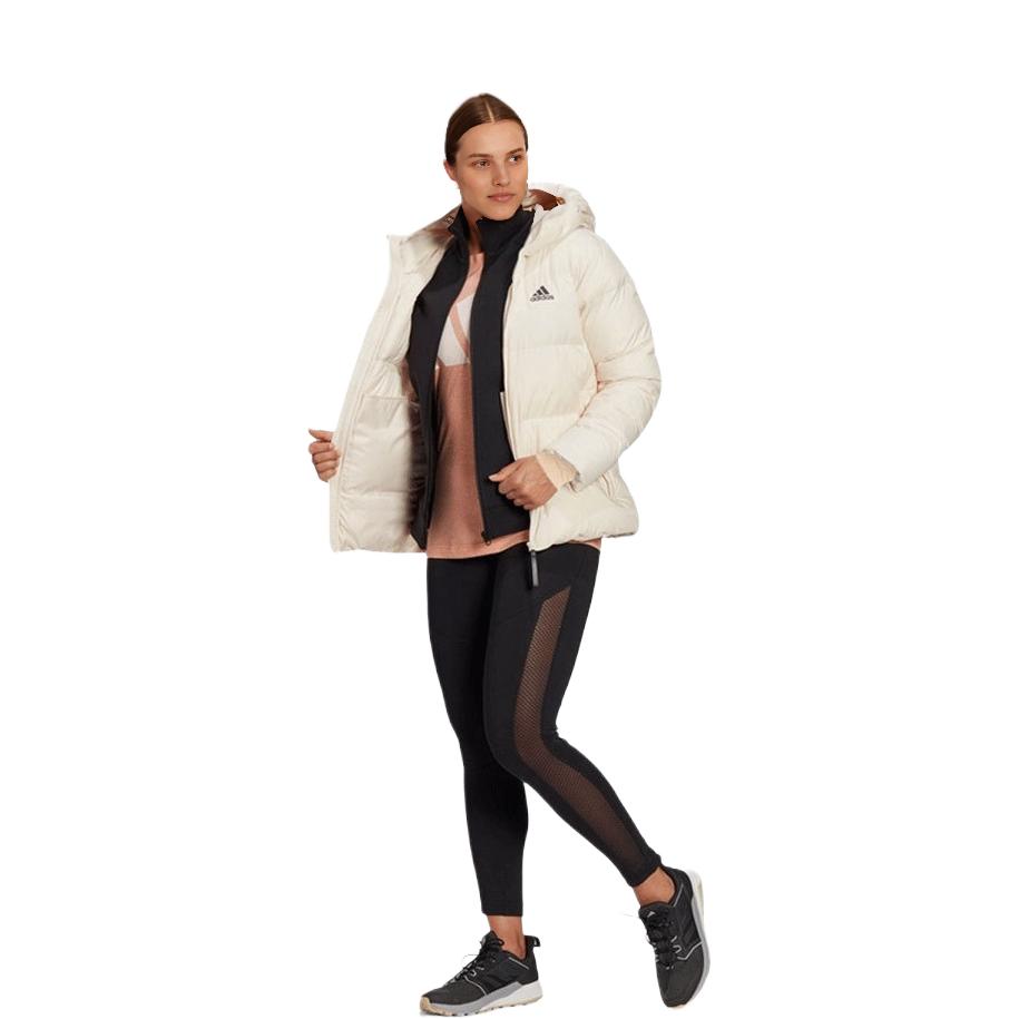 Adidas Sports Hooded Warm Down Jacket Women Jackets Off-White H14171