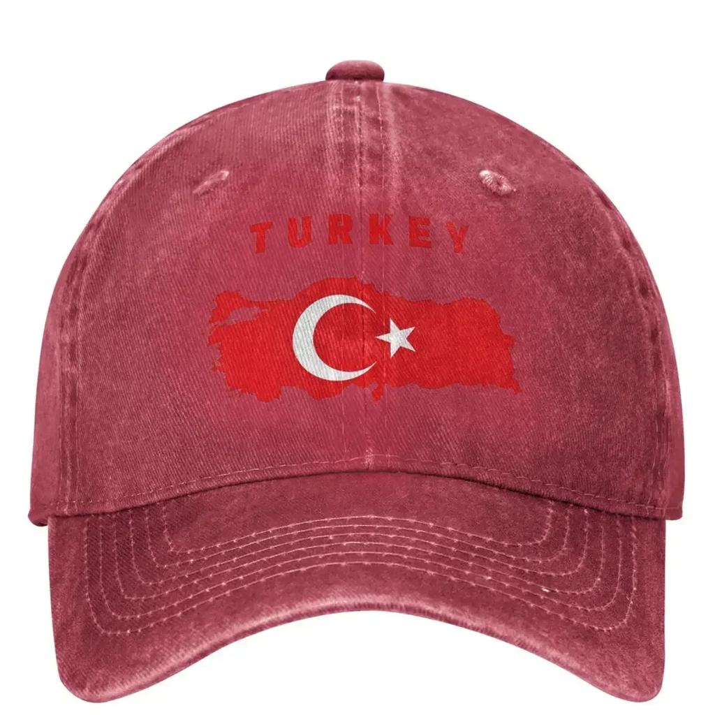 Turkey Flag Inside Map Of Turkey Baseball Cap Red Streetwear Men Women Trucker Hat Sunshade Outdoor Sport Baseball Caps Gift