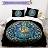 Deer Technological Glass Pattern Bedding,Quilt Set Quilt Cover Pillowcase Home Birthday Gift (1 * Duvet Cover + 2 * Pillowcase, Without Core)