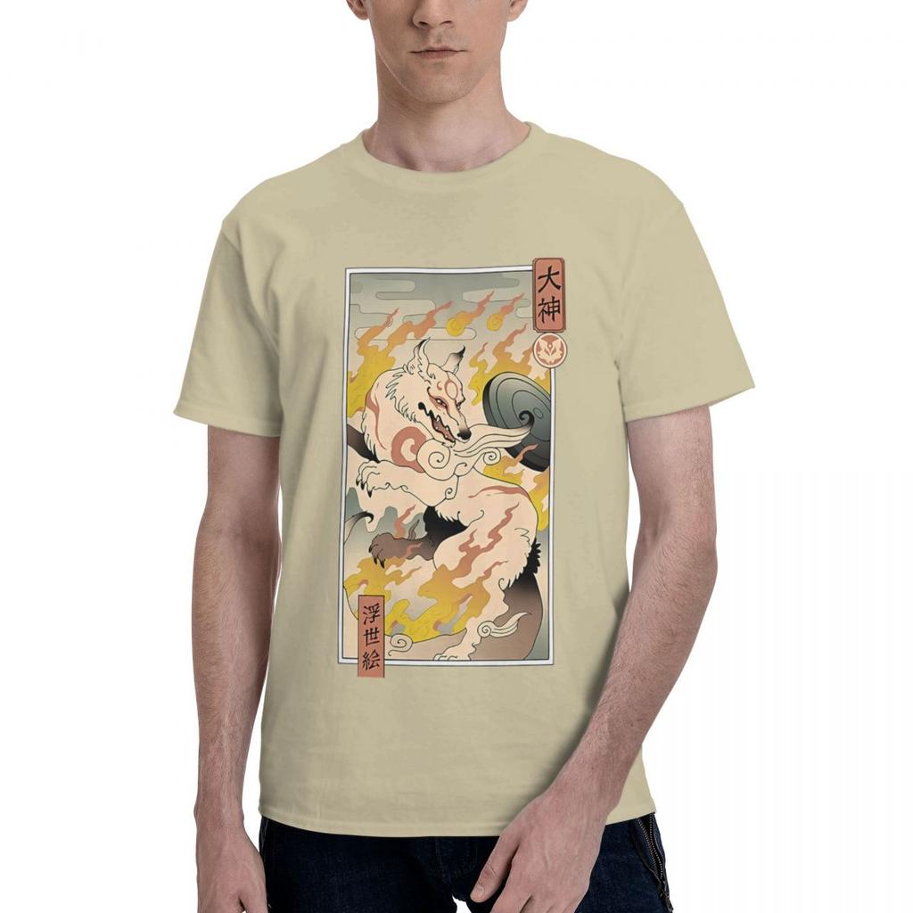 Okami Wolf Of Japan 100 Cotton Casual Breathable Confortable Cute Funny Mens TShirts Funny Gift