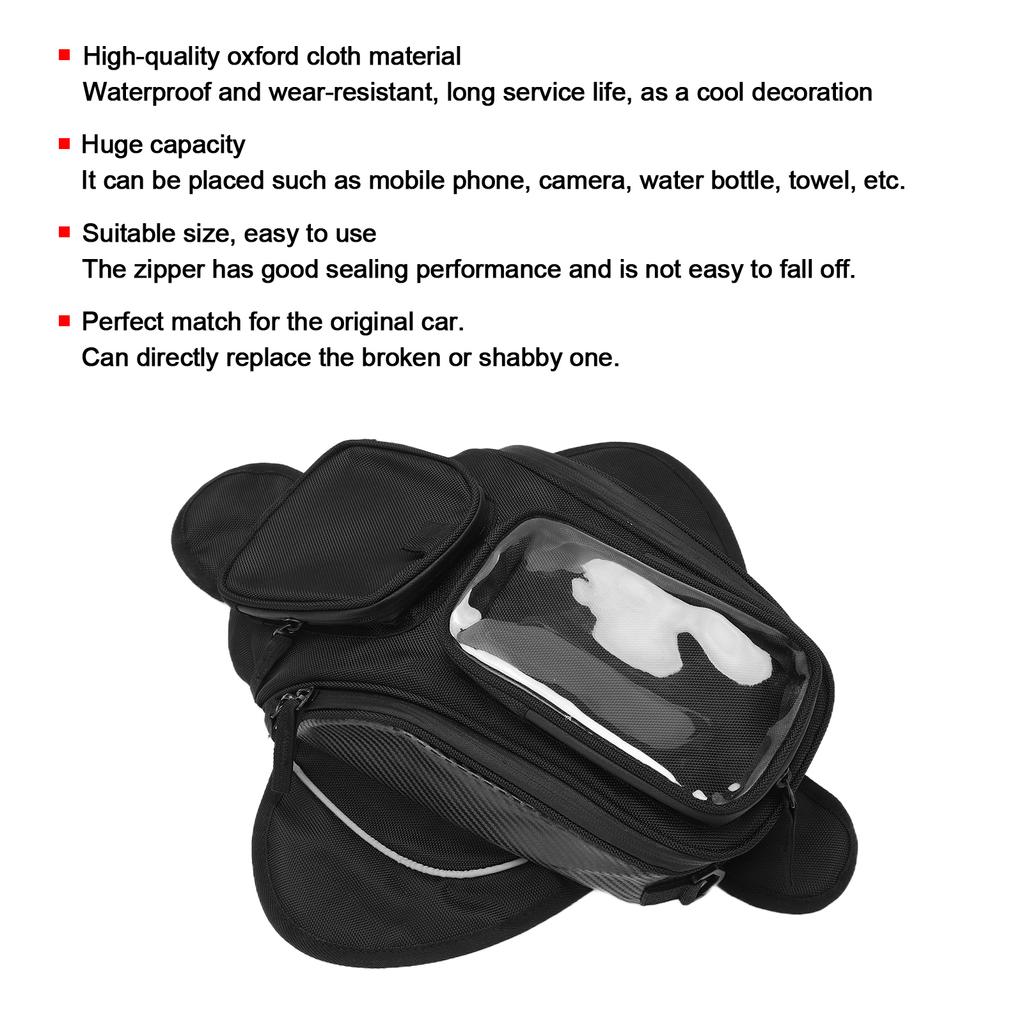 Motorcycle Tank Bag Decorative Backpack Oxford Cloth Waterproof Wear Resistant for Riding