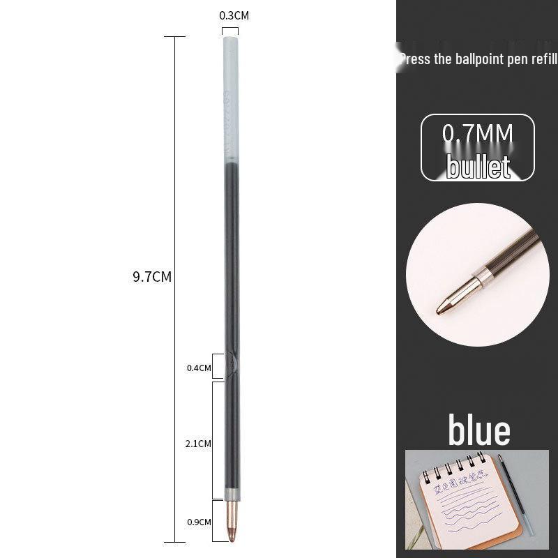 

Гладкие стержни для шариковой ручки - Черные/Синие, Пулевидный наконечник синий
