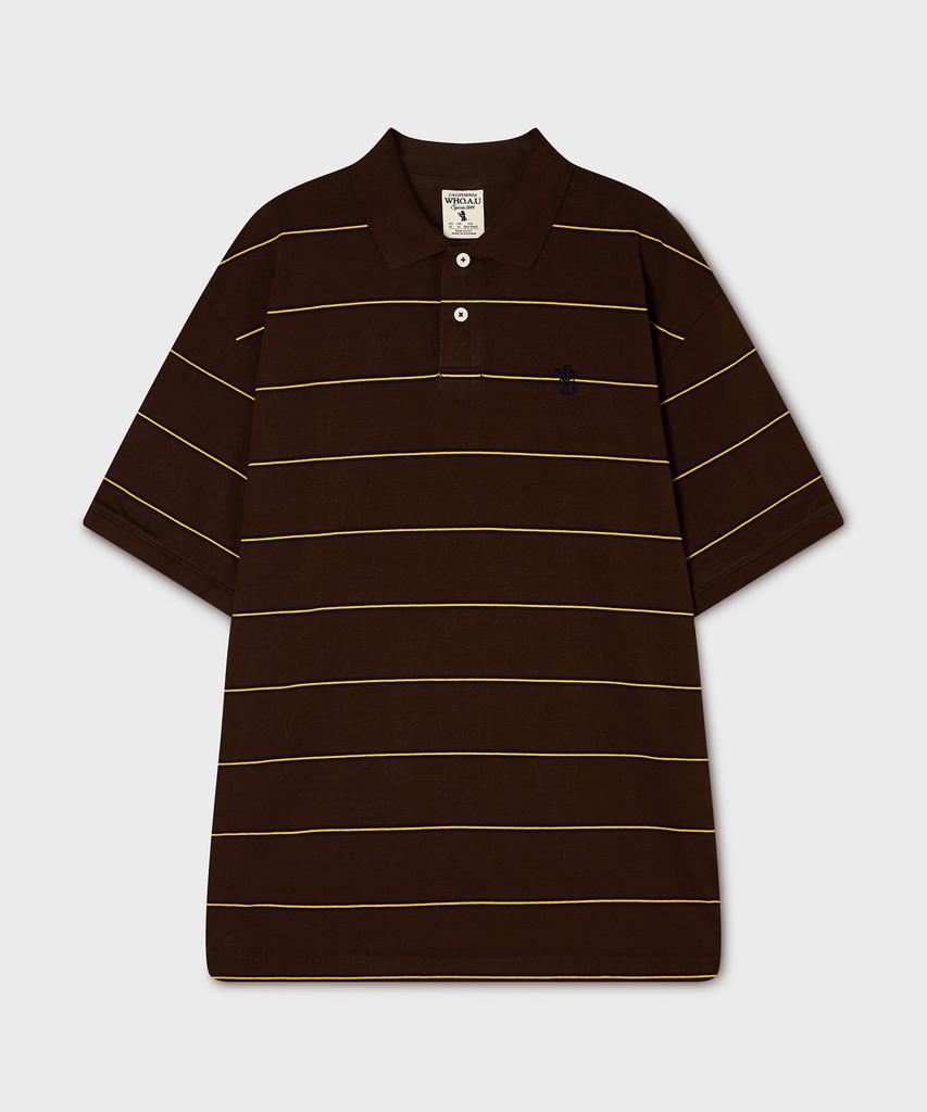 WHO.A.U Stripe Collar T-Shirt / Whhag2571U