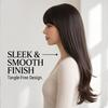 Women's Natural Black Long Straight Synthetic Wig - Breathable Hairpiece with Adjustable Cap for Daily, Party & Casual Use, Ready Stock