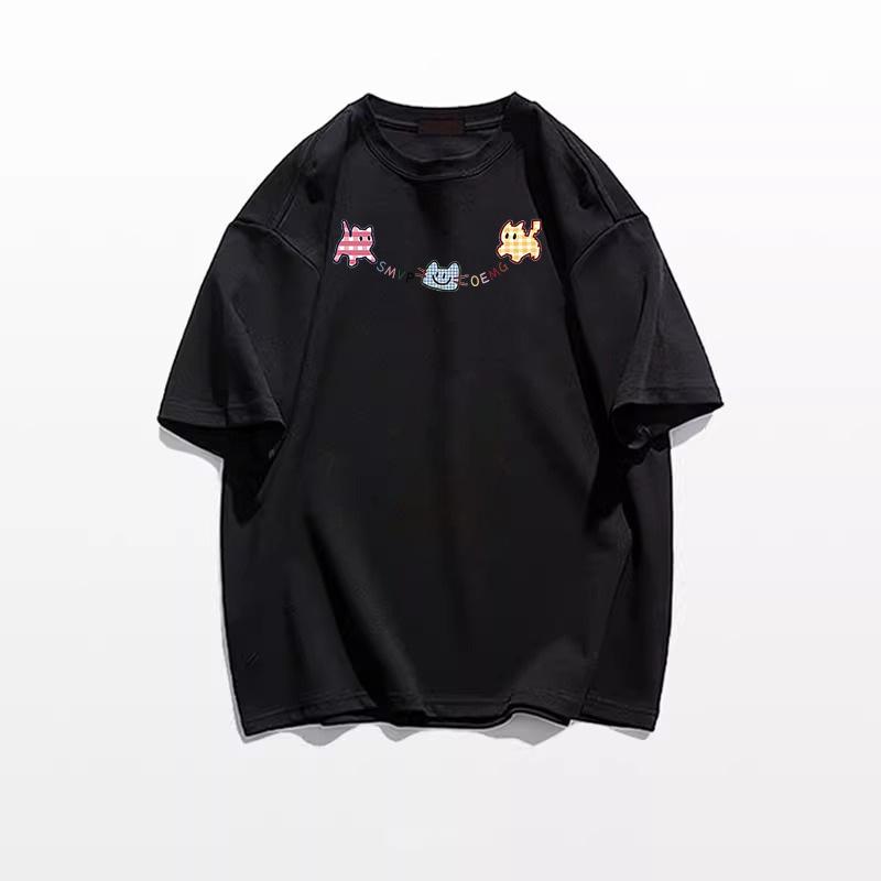 

Женская футболка в стиле ретро с прямыми плечами и короткими рукавами из чистого хлопка - Лето 2025, трендовый свободный крой, белая L