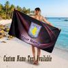 Serviette de plage Design Aston Villa Texte personnalisé Grande serviette pour les vacances à la plage