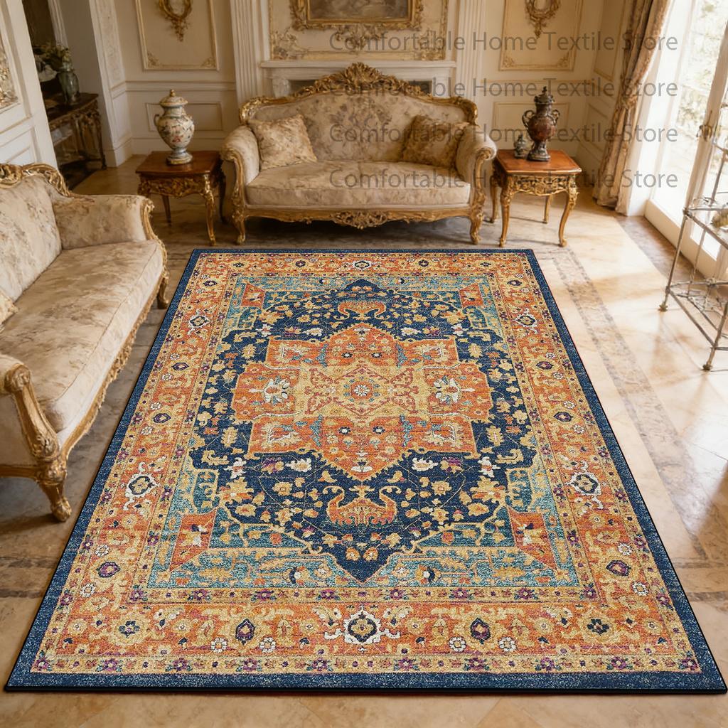 Traditional Persian Style Living Room Carpet Home Decoration Luxury Non-slip Fluffy Rug Large Area Easy Clean Coffee Tables Mats