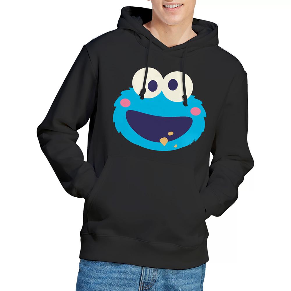 Sesame Street Unisex Adult Cookie Monster Kawaii Face Hoodie
