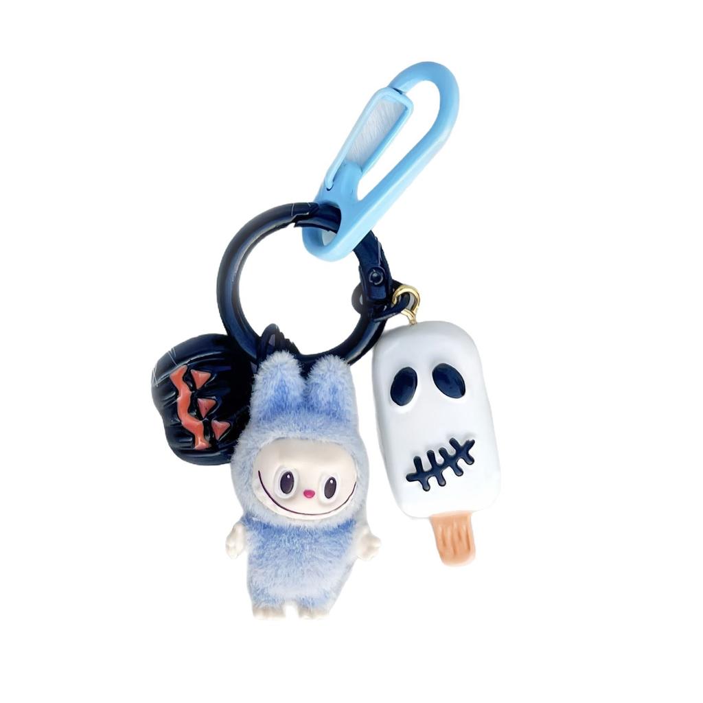 Halloween Flocking Mini Toys Cute Gift Baby-free Keychain Cartoon Bag Car Key Pendant