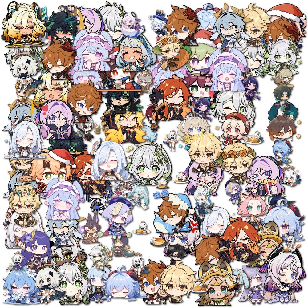 Cute Genshin Impact Stickers (50/100/200 Pieces) - Perfect for Laptops Anime/games Luggage Guitars and More A Must-have for Game Lovers!