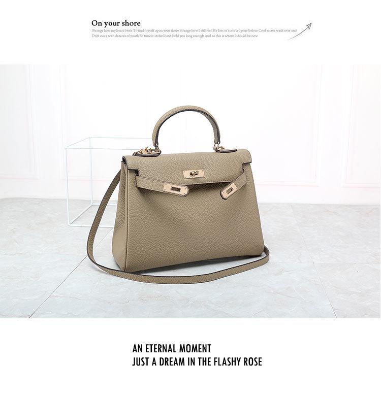 Top Grain Cowhide Kelly High-End Women's Genuine Leather Handbag/Shoulder Crossbody Bag