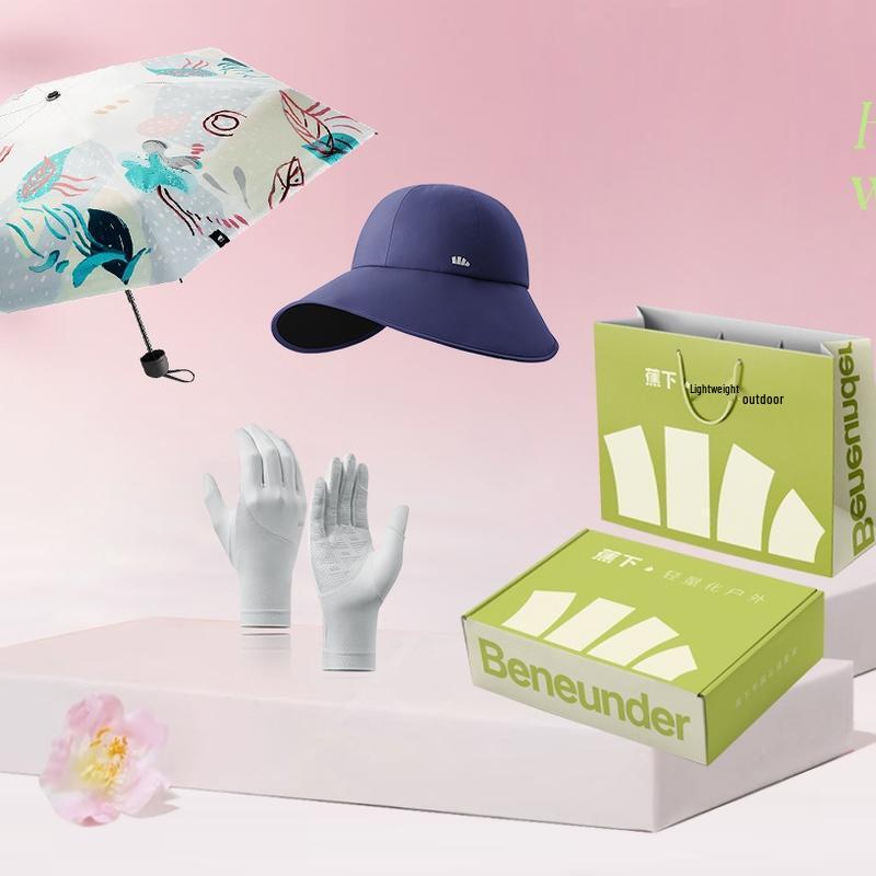 Beneunder Pocket Umbrella & Sun Protection Set