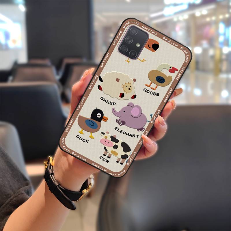 Waterproof Cover Phone Case For Samsung Galaxy A71/SM-A715F Cute Cartoon Silicone Anti-dust Dirt-resistant Full Wrap TPU