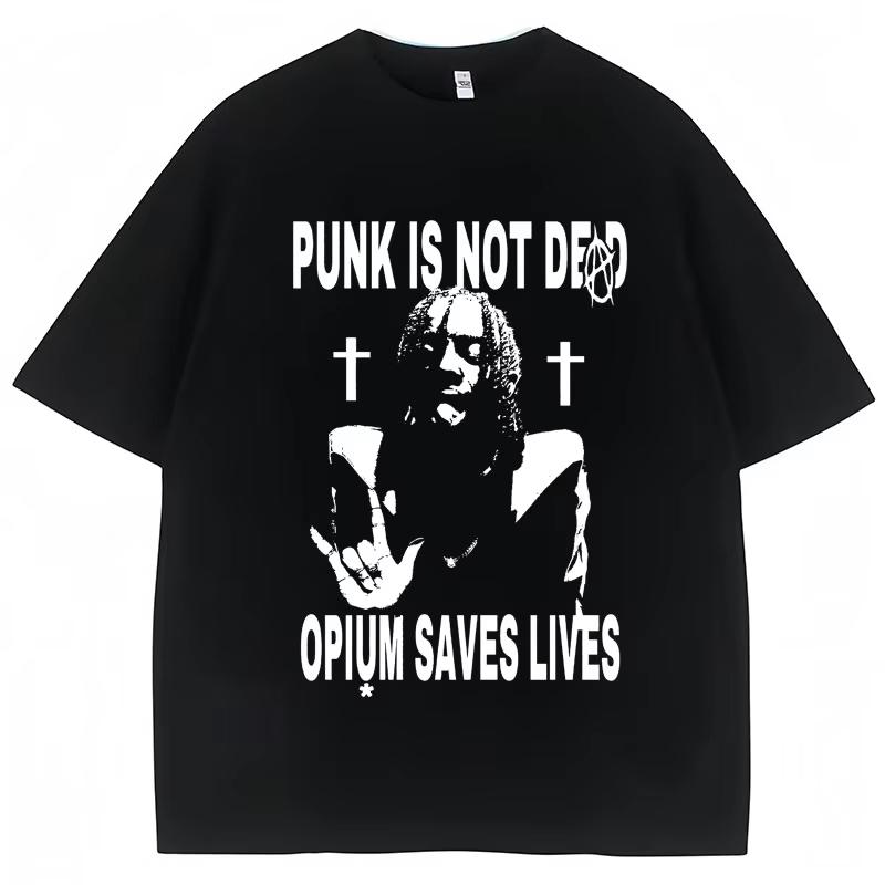 Popular Rapper Ken Carson Playboi Carti T Shirts Opium Destroy Lonely Gothic Punk T Shirts Men Women Pure Cotton Tees Streetwear