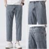Summer Trend New Tencel Cotton Denim Thin Wide-leg Style Loose Straight High-end Soft Eight-quarter Pants Fashion