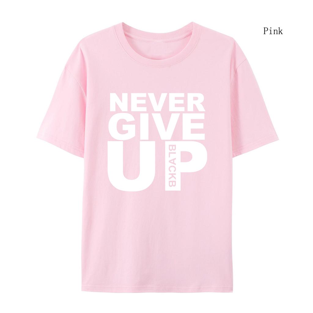 Autumn Winter Men T-shirt Tracksuit Never Give Up 100% Cotton Printed Round Neck High-quality Casual Fitness Street T-shirt