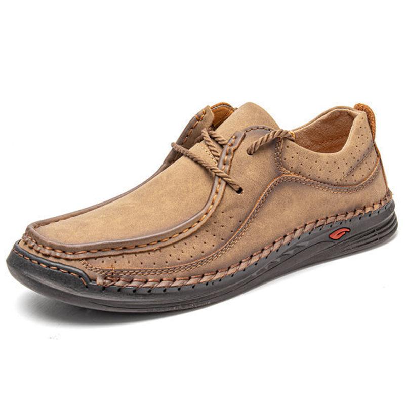 Hand-stitching Leather Shoes Men Casual Sneakers Comfty Driving Shoe Breathable Leather Loafers Men Shoes Design Moccasins